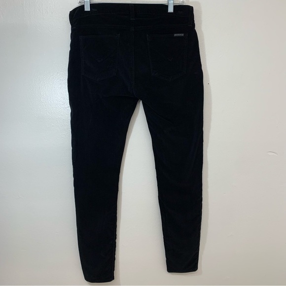 Hudson Pants Woman Sz 30 Black Velvet Skinny Low Rise Pockets Tapered Stretch - Picture 4 of 13
